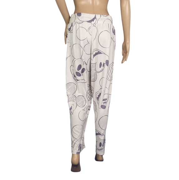 Mickey Mouse Face Women Purple White Sleep Pants - Picture 2 of 4